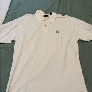 Izod Men's Cream Polo with Embroidered Crest